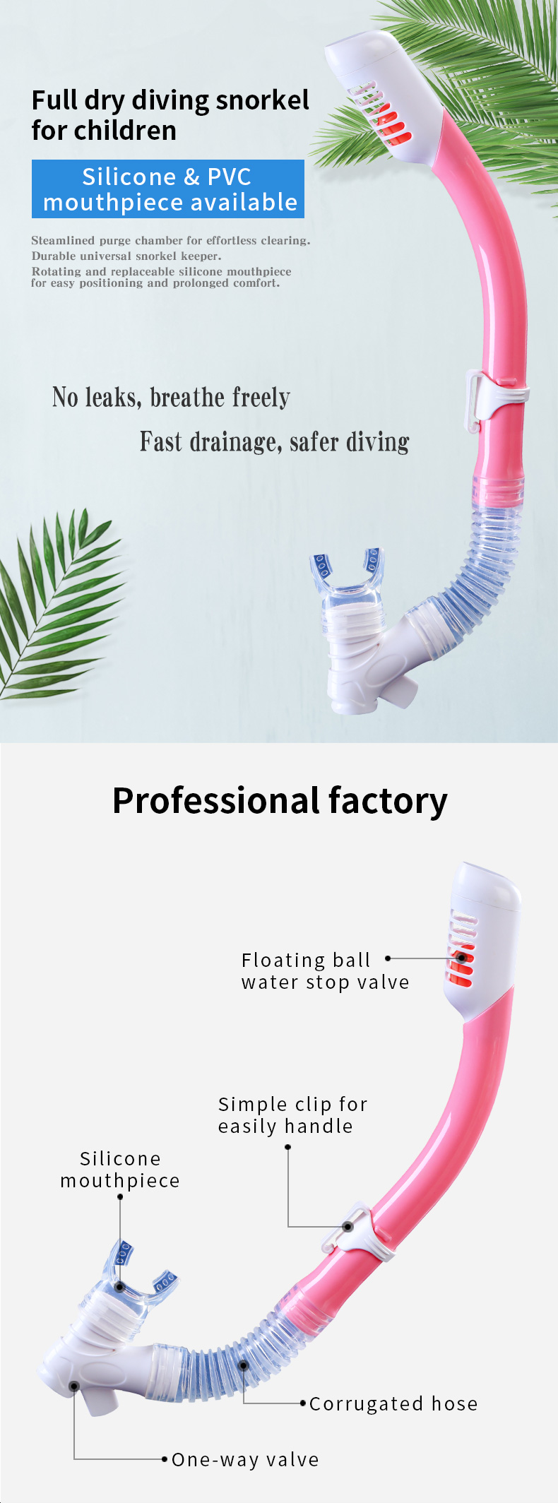 Children'S Deep Sea Diving Gear Swimming Glasses PVC Scuba Breathing Tube