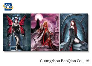 Quality Beauiful Girl And Beast Wall Decoration With Black Frame , 3d Flip Picture wholesale