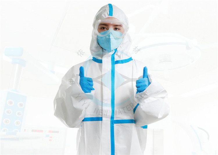 White Non Woven Isolation Gown , Disposable Medical Coverall With Hood