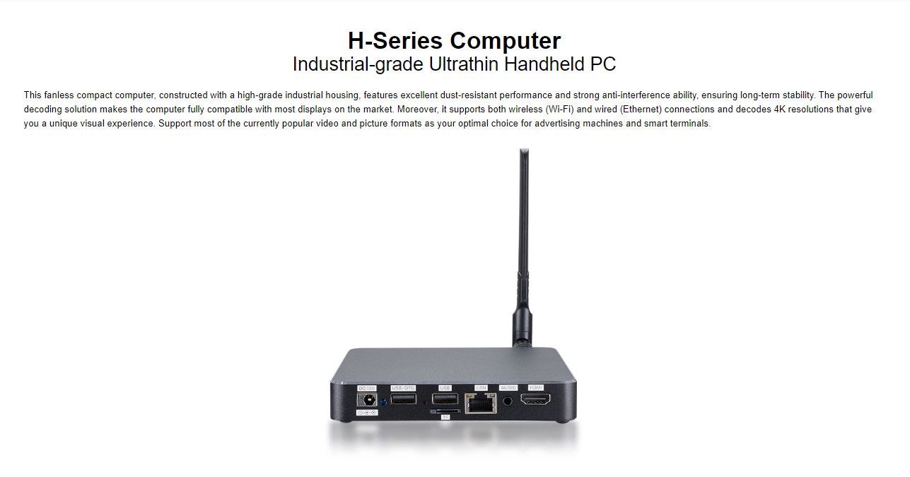 H-Series (H010/ H300) Industrial-grade Ultrathin Handheld PC 127* 127* 20mm