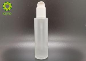 Quality 4oz 120ml Empty Frosted Glass Cosmetic Bottles With White Color Pump Sprayer wholesale