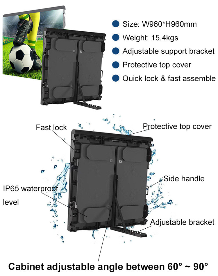 Football Stadium Perimeter Die Casting P10 Outdoor Big Screen