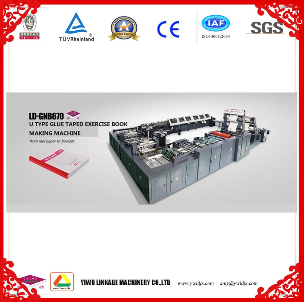 24 Hour LD-GNB670 Z Type Fully Automatic Cold Glue Taped Notebook Making Machine