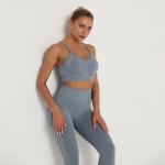 Seamless wrinkled smiley-face sling navel-revealing yoga bra high-bounce running