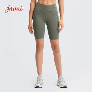 Quality Sealed High Waist Gym 220gsm Active Yoga Shorts With Drop In Side Phone Pockets wholesale