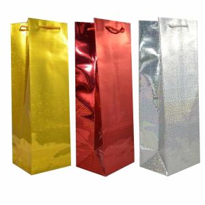 Quality Champagne Gift Packing Boxes Holographic Paper Bag Birthday Christmas Presents wholesale