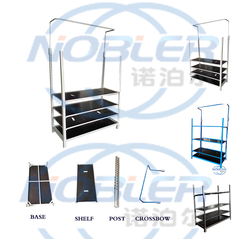 Customized high quality foldable plywood flower display rack can be posted billboard height can be adjusted