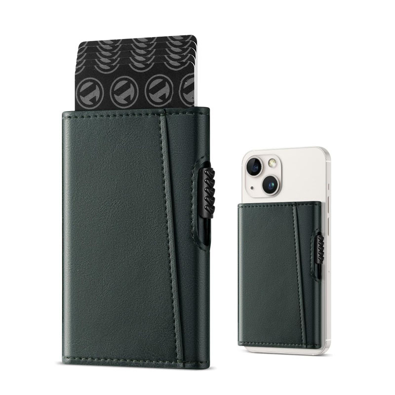 Mens Leather Aluminum Pop Up Wallet Case Card Holder with Custom Logo Avaliable