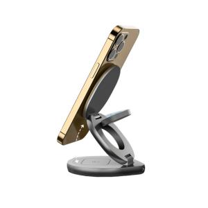 Quality Strong Magnetic Metal Ce Travel Wireless Charger Non Rotatable 3 In 1 Apple Charger FCC wholesale