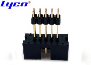 China 2.54mm Pitch Box Header Connector Straight PBT Black Add Plastic on sale