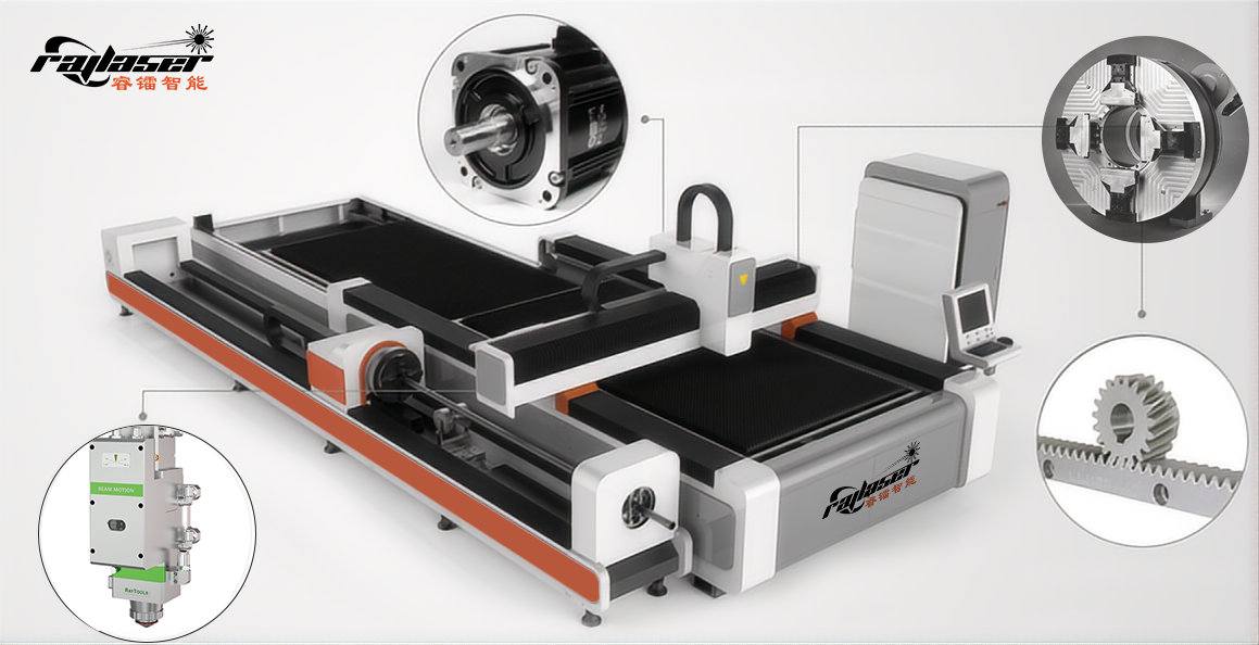 Sheet Metal Pipe Laser Cutter 1kw 1.5kw 2kw 3kw 4kw with Pneumatic Rotary Chucks