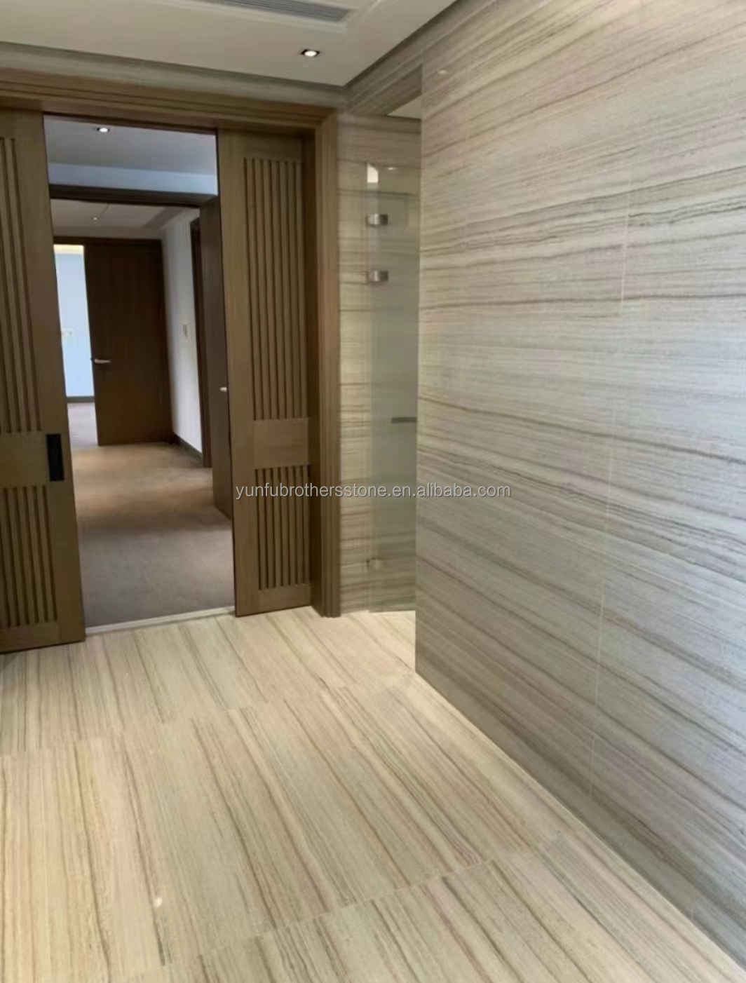 Engineered Flooring Wall Panels/Boards in Gray Wood Grain Marble for Customized Style