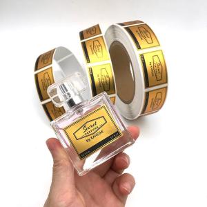Quality Vinyl Gold Foil Customized Cosmetic Luxury Glass Bottle Label Printed Perfume Sticker wholesale