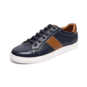 Quality Navy Brown Antiodor Mens Leather Casual Shoes Microfiber Lining wholesale