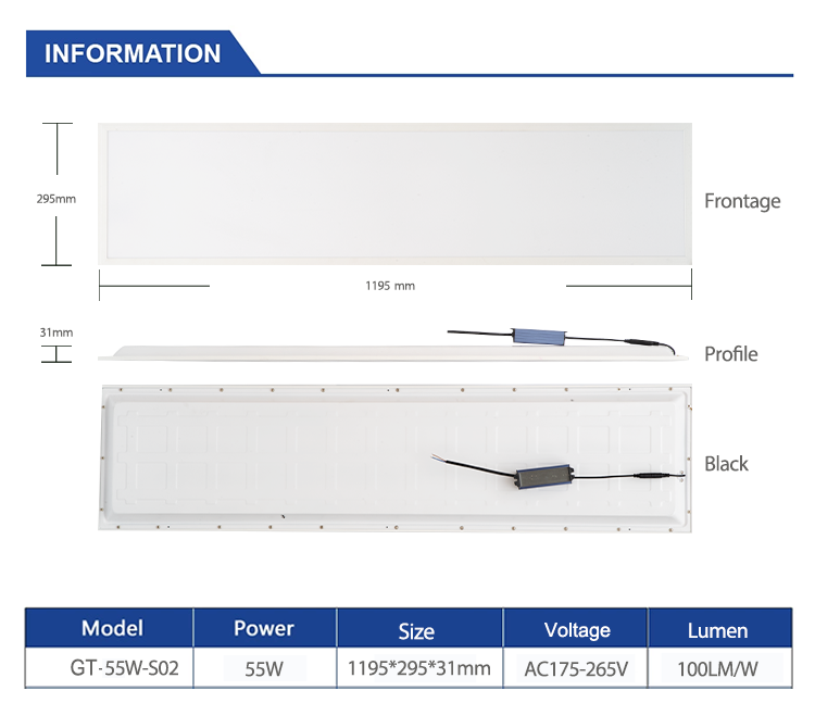 55W LED Panel Light Customized With CRI Ra 80 And Aluminum Frame