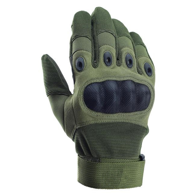 Hard Knuckle Military Protective Equipment Glove Polyurethane Black Khaki Army Green