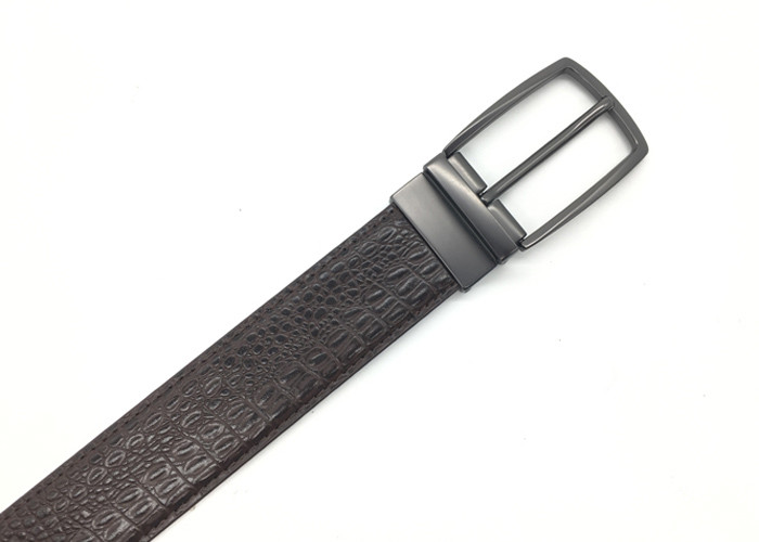 ODM 140CM Men Crocodile Leather Belt With Alloy Pin Buckle