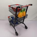 Three Basket 80L Shopping Basket Trolley Carbon Steel Q195 Metal Shopping Cart