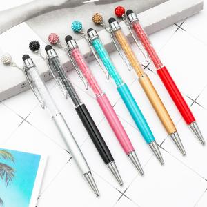 Quality Cute Crystal Pen Diamond Ballpoint Pens Stationery Ballpen 2 In 1 Crystal Stylus Pen wholesale