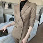 Full Sleeve Length High Cut V-Neck Business Formal Pants Suits for Women's