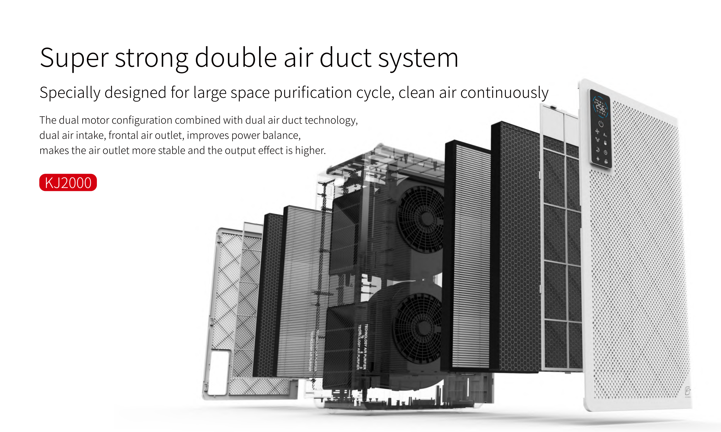 Powerful Large Coverage HEPA Filter Air Purifier Triple Filtration 6 Layers Purification Deep Air Cleaning Air Cleaner