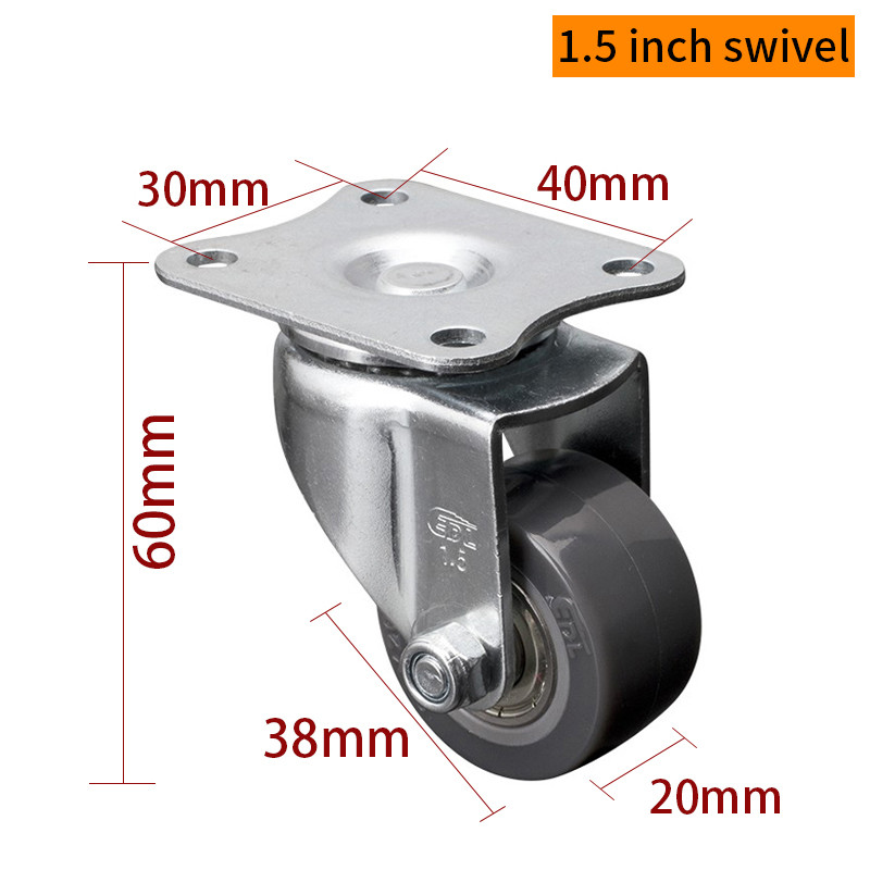 1.5 Inch Swivel Caster Wheels , Small Castor Wheels With Brakes