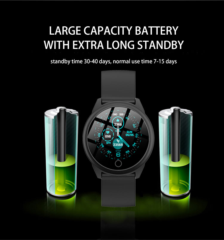 NFC Blood Pressure Smartwatch 200mAh Digital Clock Body Temperature Bracelet Waterproof