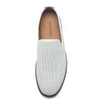Breathable anti odor Mens White Leather Casual Shoes