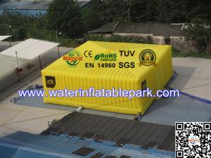 Quality Yellow Festival Giant Inflatable Cube Tent , Inflatable Large Storage Tent Custom wholesale