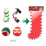 Christmas Interactive Pet Toy Gift Box Cartoon Plush Bone Flying Disc Santa