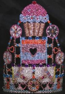 Quality Candy tiaras and crowns rhinestone cake crystal crowns custom pageant crowns and tiaras supplier manufactuer pai crown wholesale