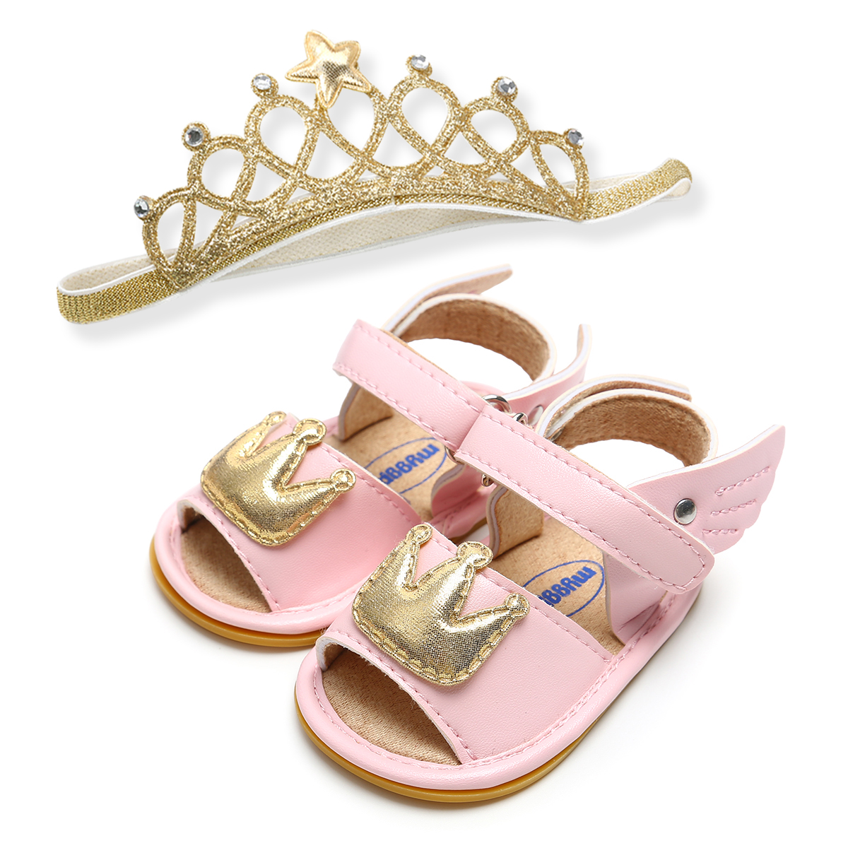 Prince and princess angel wings Crown shoes Wedding gift girl toddler sandals