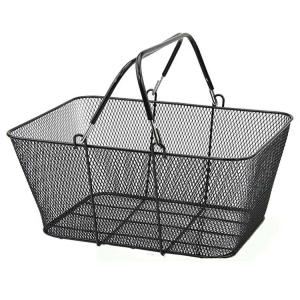 Quality Black Supermarket Shopping Basket Custom Logo Steel Hand Basket wholesale