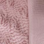 Pink Polyester Faux Fur Fabric Knitted 58 / 60 '' For Clothing Flower Rabbit