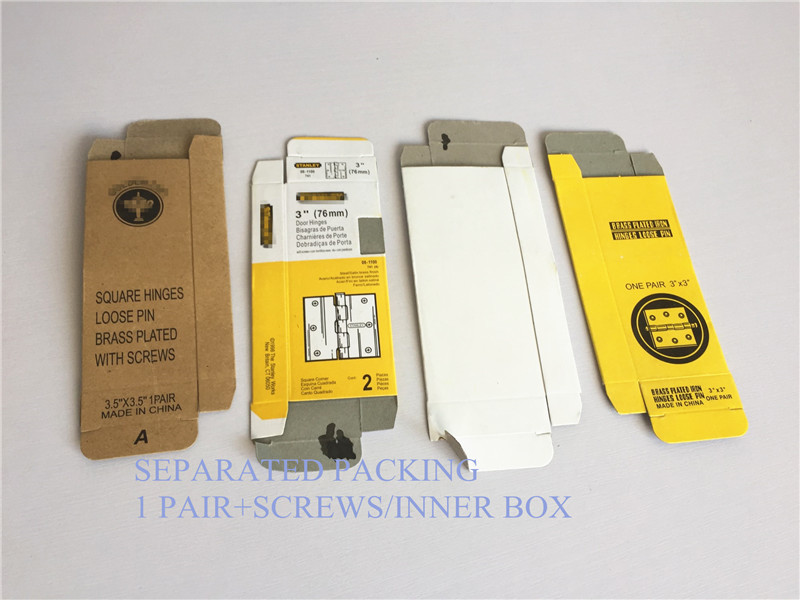 Square Type 4 Inch Solid Brass Door Hinges Bb Print Loose Pin Easy Installation