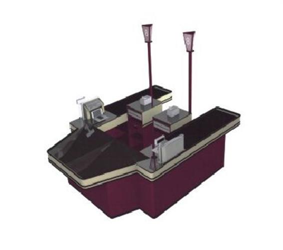 Double Conveyor Belt Supermarket Cashier Counter Desk Retail Store Check Out