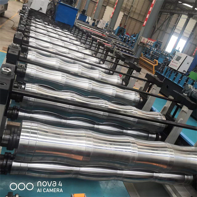 Iron steel high speed glazed tile roll forming machine 3-5m/min hydraulic shear