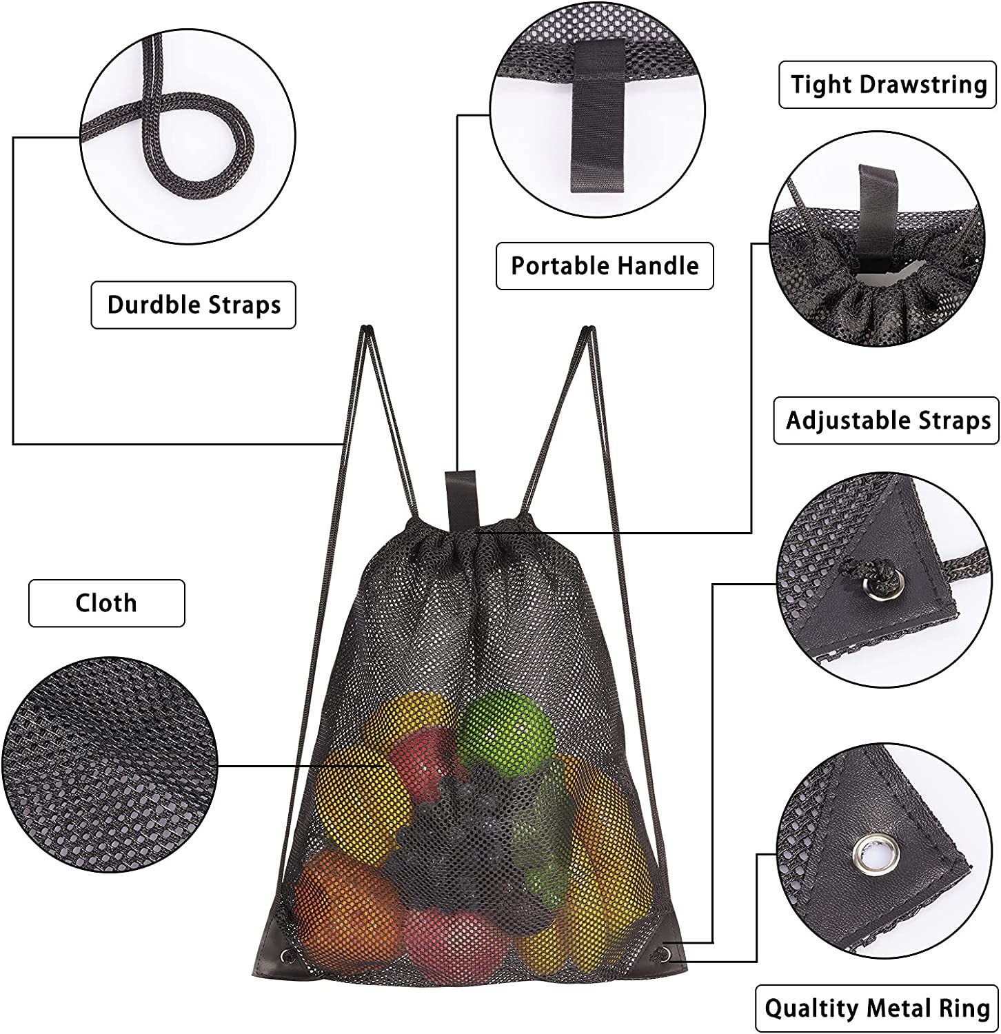 Mushroom Hunting Mesh String Bag For Gym Laundry Seashell Toy And Beach Finds