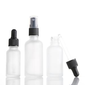 Quality Brown Dropper Essential Oil Bottle Transparent Frosted Glass Spray Portable Small Sample wholesale