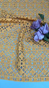 Quality Corded Lace Fabric High Quality Elegant For Lady Yellow Pattern New Fashion for Garments Gowns wholesale