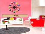 Flower Nontoxic Vinyl Designer Wall Sticker Clocks 10A039