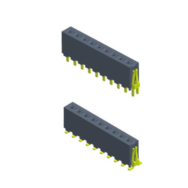 3.96 Mm Pitch Female Header Connector , Tin Straight Single Pin Header