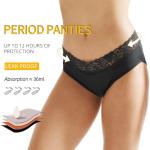 Solid Bikini Leak Proof Period Underwear Absorptivity 4 Layers Women'S Panties