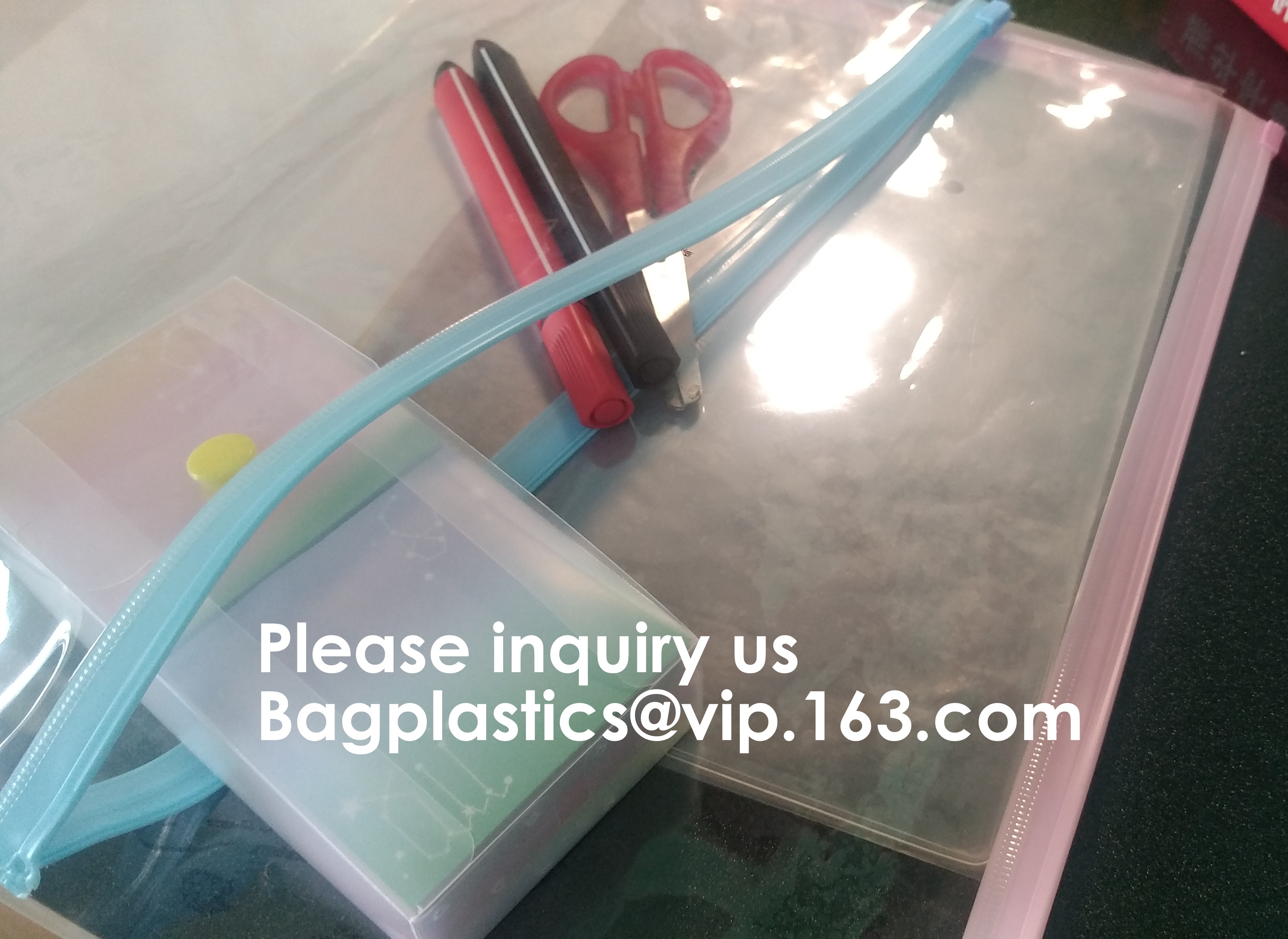 File Packing Bag With Zipper K Zipper File Bag PVC Document Plastic Bag,Zipper Pouch Zipper File Bags File Holders