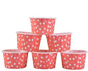 Quality Wedding Party Paper Round Red Dot Baking Muffin Cups wholesale