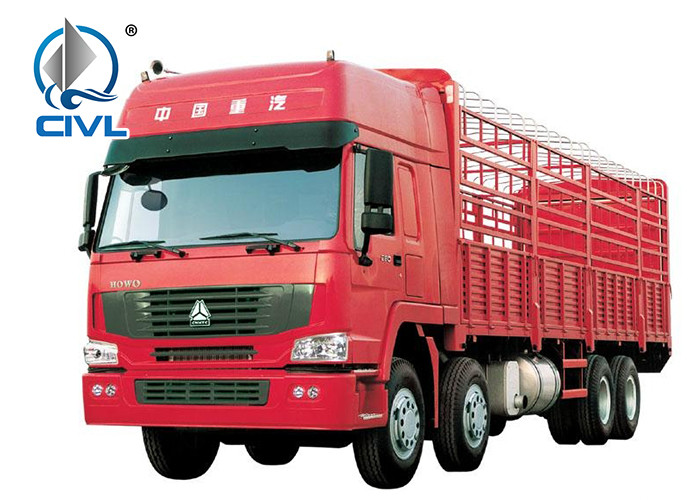 8x4 Box HOWO A7 Cargo Truck 351 - 450hp Horsepower Cargo Transport Truck