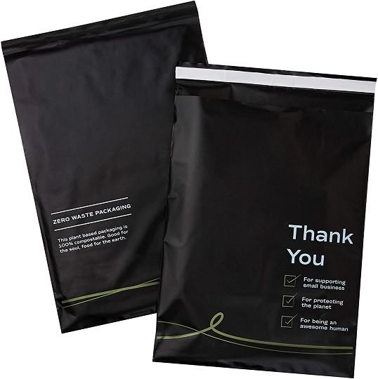 Tearproof Ultralight Black Poly Mailer Bags , EN13432 Large Shipping Bags For
