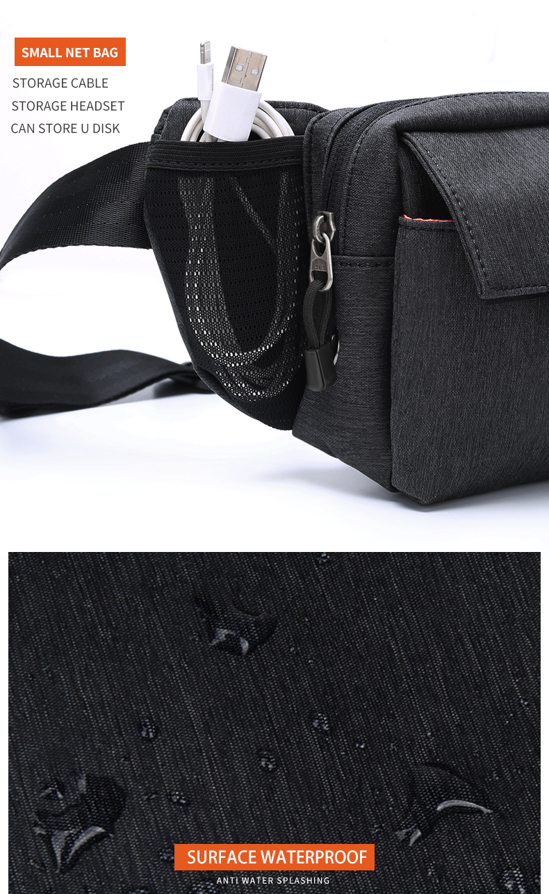 Fashionable Pillow Shape Waterproof Waist Bag For Men OEM & ODM
