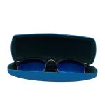 Cute Blue Leather Wrapped 16.2cm Hard Clamshell Sunglasses Case