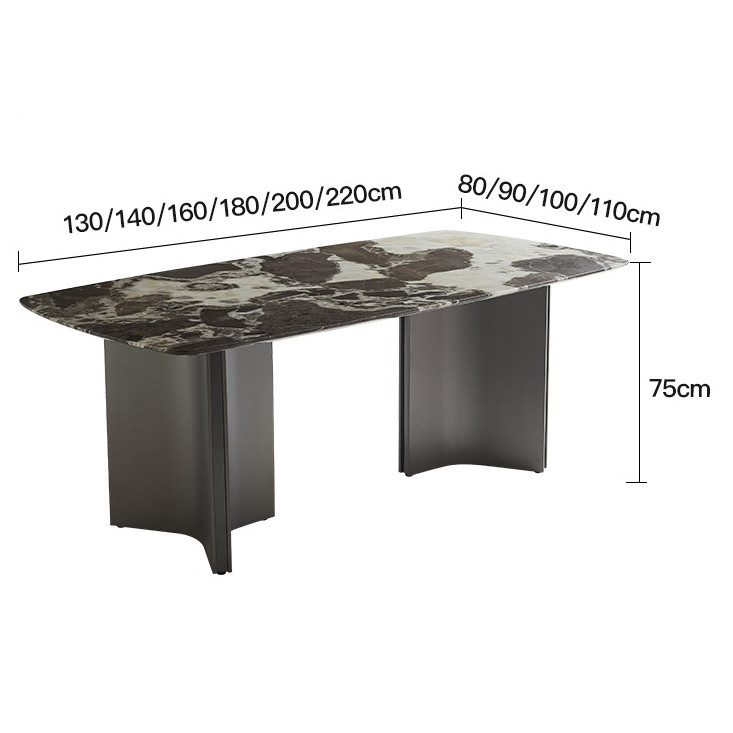 Modern Stainless Steel Dining Tables With Marble Tops For Wholesale